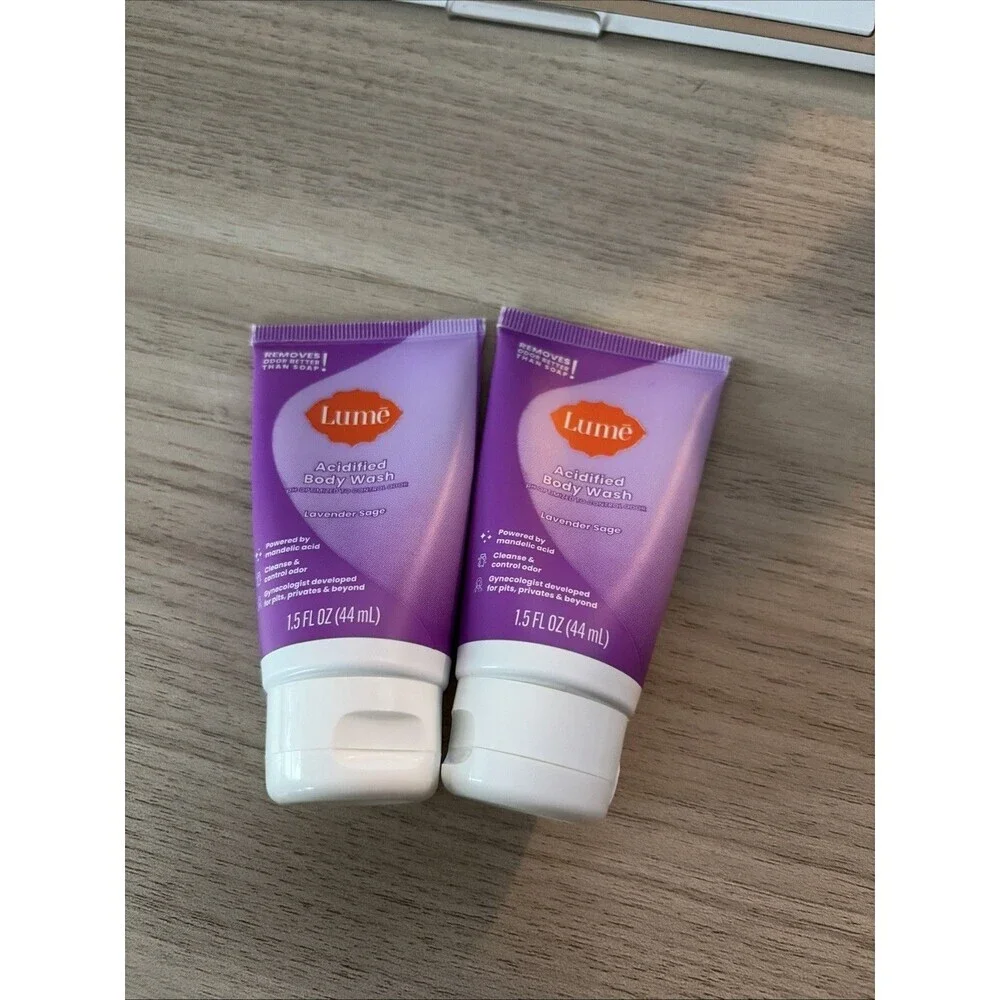 Lume Acidified Body Wash Lavender Sage  1.5 oz - Travel  size  ( 2 Pack )